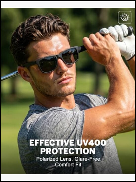 Polarized Sunglasses for Men Women Classic Matte Black Frame UV Protection 3 main image 5